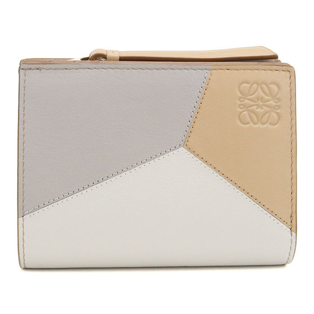 LOEWE (Loewe) Bi-fold Wallet Compact Puzzle Women's White
